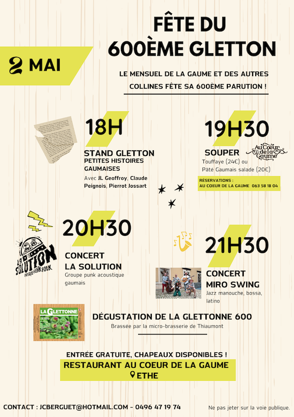 2 MAI 2026 - Fête du 600e Gletton
